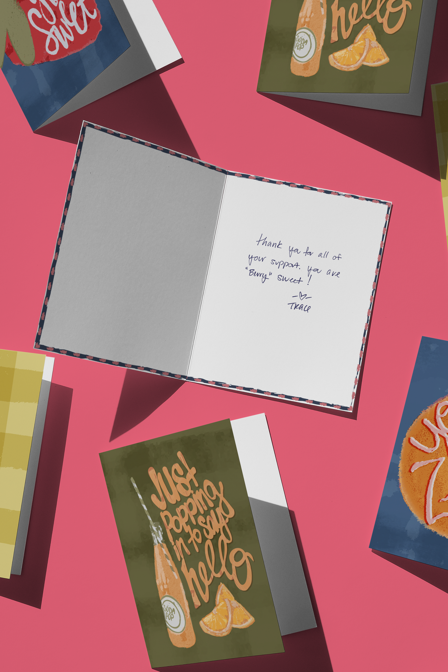 Sun-Drenched Snacks - 5 Pack Premium Illustrated Greeting Cards